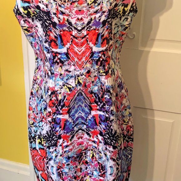 Tahari Printed Bodycon Graphic Dress - Picture 13 of 14